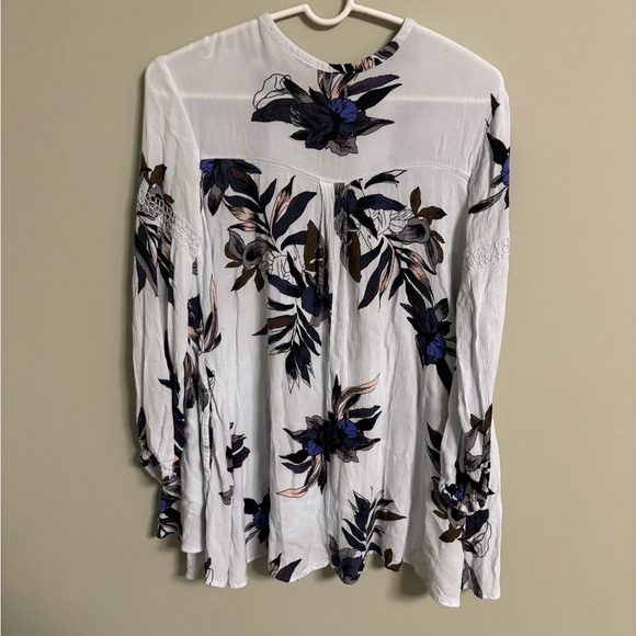Free people White Combo Electric Orchid Tunic Tree Swing Top Size Small Floral - Picture 2 of 8